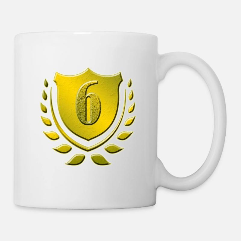 6 ans, 6ème anniversaire, fête d'anniversaire - Mug blanc - blanc