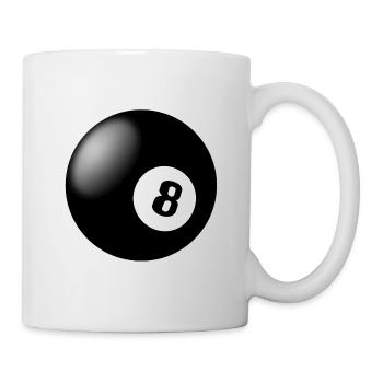 Billardkugel 8 - Tasse - Weiß - Rechts