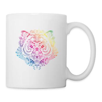 tiger mandala bunt - Tasse - Weiß - Rechts