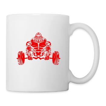 gorilla gym beast bodybuilding hantel fitness - Tasse - Weiß - Rechts