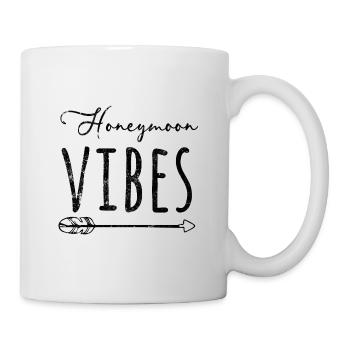 Honeymoon vibes Flitterwochen Married spruch - Tasse - Weiß - Rechts