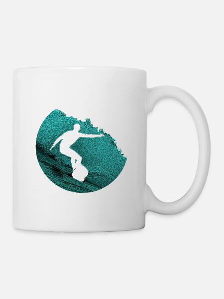 Surfeur, surf, cadeau - Mug blanc - blanc