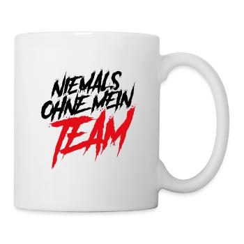 niemals ohne mein team - Tasse - Weiß - Rechts