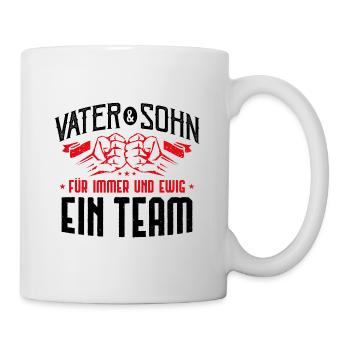 Vater sohn ein team - Tasse - Weiß - Rechts