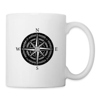 compass direction sign - Mug - white - Right