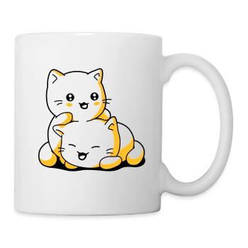 Katze Kätzchen Kawaii - Tasse - Weiß - Rechts