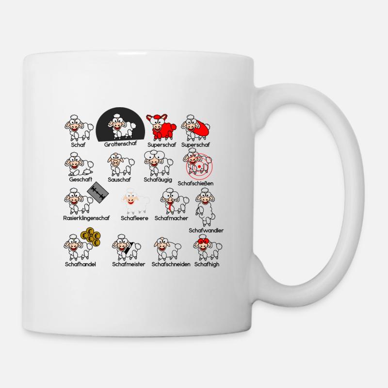 Schafarten in der Übersicht B #Schafmania - Tasse - Weiß