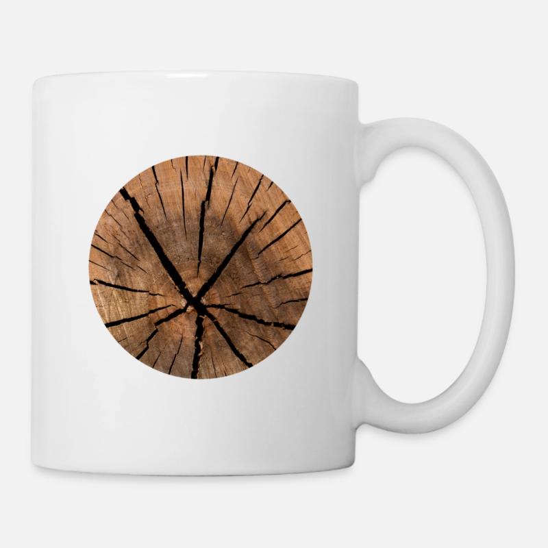 Motif cercle bois - Mug blanc - blanc