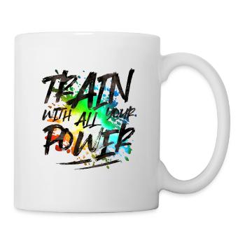 train de puissance coloré - Mug blanc - blanc - Droite