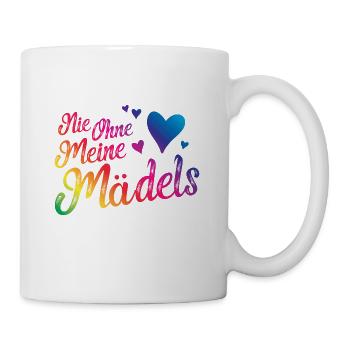 nie ohne meine mädels herz bunt - Tasse - Weiß - Rechts