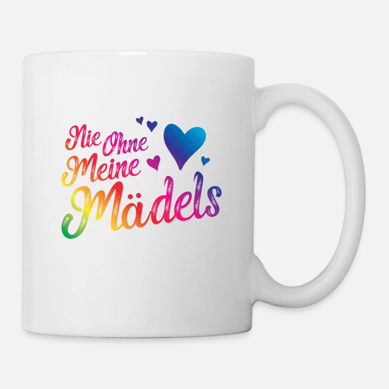 nie ohne meine mädels herz bunt - Tasse - Weiß