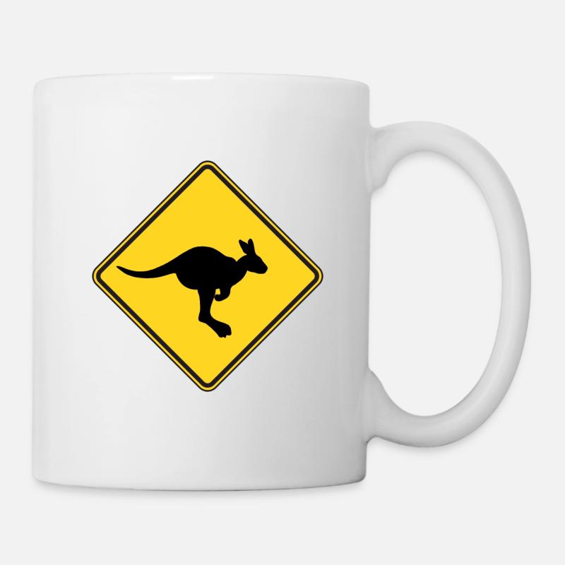 Chemise cadeau bouclier signe de route Australie Wallaby - Mug blanc - blanc