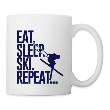Eat. Sleep. Ski. Repeat... - Tasse - Weiß - Rechts