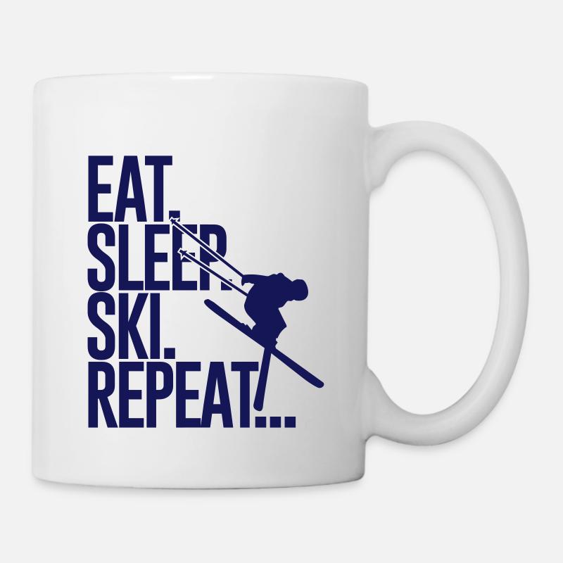 Eat. Sleep. Ski. Repeat... - Tasse - Weiß