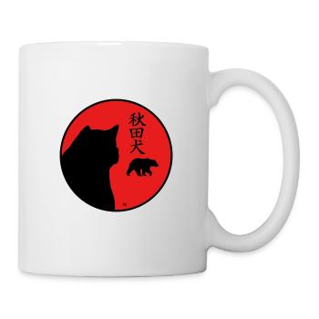 Akita, bear, kanji and the rising sun. - Mug - white - Right