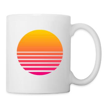Outrun Rétro Soleil - Mug blanc - blanc - Droite