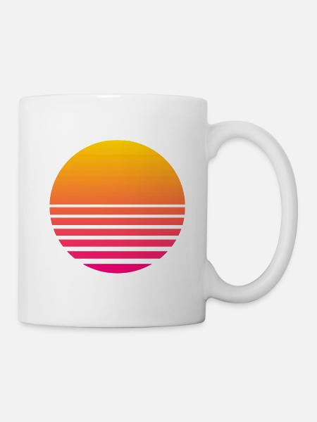 Outrun Retro Sun - Mug - white