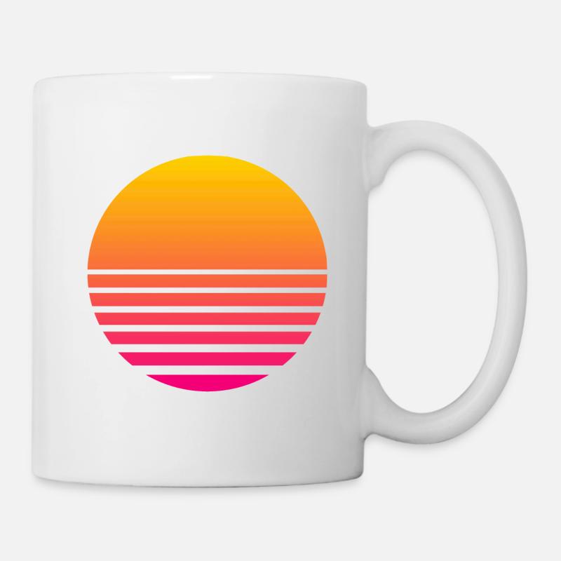 Outrun Retro Sun - Mug - white