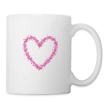 Rosa-Goldenes Herz - Tasse - Weiß - Rechts