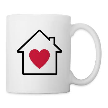 House with a heart - Mug - white - Right