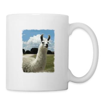 Alpaka, Lama, niedliche Tiere, Retro, Geschenk - Tasse - Weiß - Rechts