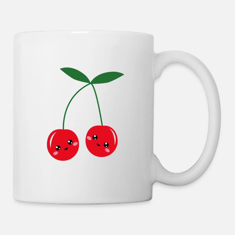 Cerises kawaii - Mug blanc - blanc