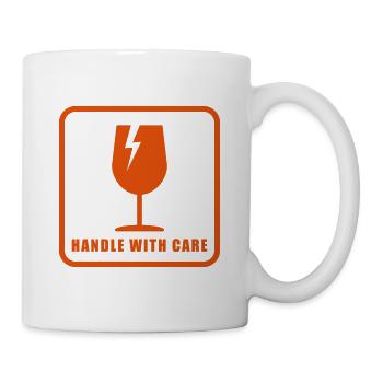 Vorsichtig handhaben / zerbrechlich - Tasse - Weiß - Rechts