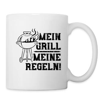 Mein Grill Meine Regeln - Grillen - Tasse - Weiß - Rechts