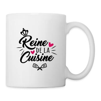 Königin der Küche T-Shirt Küche Geschenk Frau - Tasse - Weiß - Rechts
