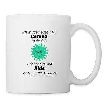 Ich wurde negativ Corona positiv Aids Virus - Tasse - Weiß - Rechts