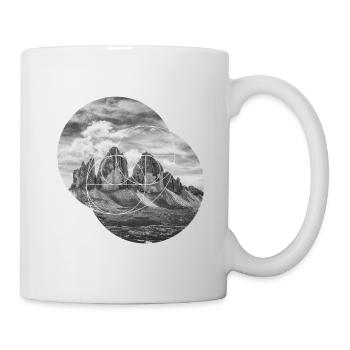 Three Peaks Dolomites Geometric shape Polygon - Mug - white - Right