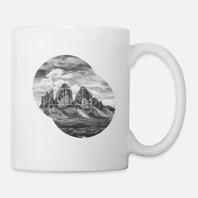Three Peaks Dolomites Geometric shape Polygon - Mug - white