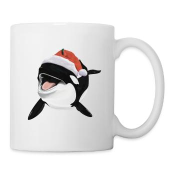 Orca Zeichnung Weihnachts Wal Geschenk - Tasse - Weiß - Rechts