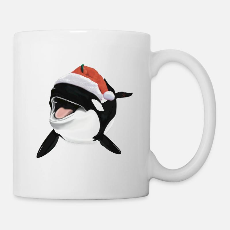 Orca drawing Christmas whale gift - Mug - white
