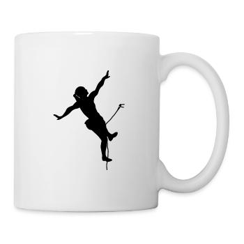 Female climber climbing - Mug - white - Right