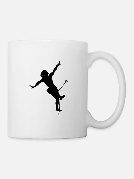 Female climber climbing - Mug - white