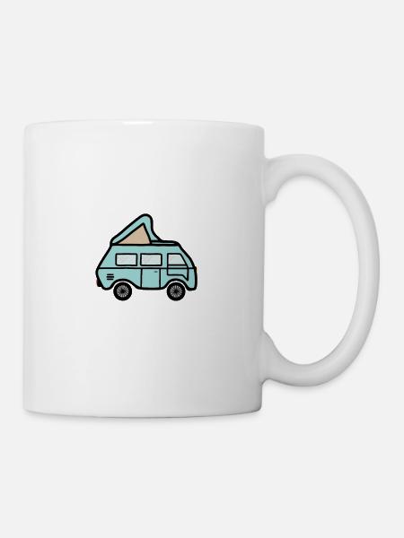 Camper cartoon comic - Mug - white