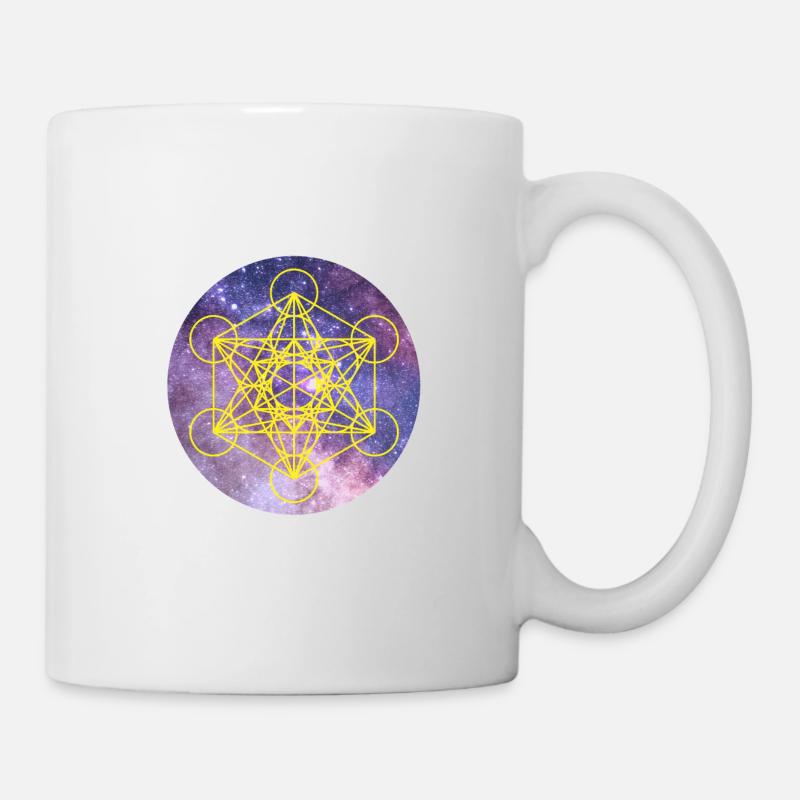 Cube de Métatron sur fond d'espace - Mug blanc - blanc