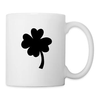 Four leaf clover - lucky - Saint Patrick - Mug - white - Right