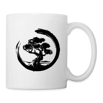 Horizont mit vintage Bonsai - Tasse - Weiß - Rechts