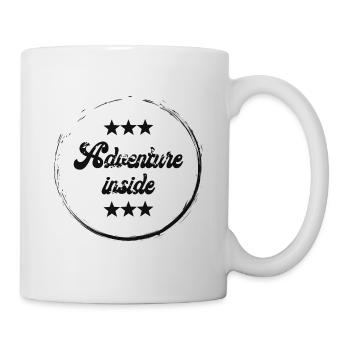Abenteuer Adventure inside als Schriftzug Grunge - Tasse - Weiß - Rechts