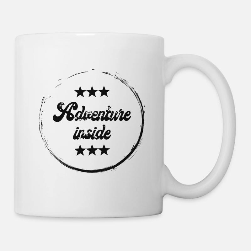 Abenteuer Adventure inside als Schriftzug Grunge - Tasse - Weiß