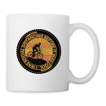 Social Distance Quarantine Cyclist Mountain Biker - Mug - white - Right