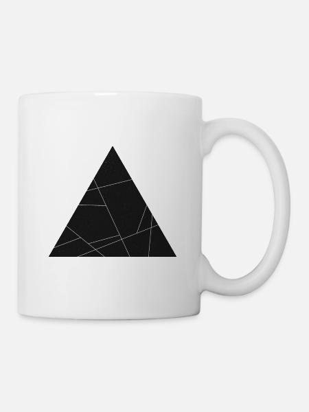 Dreieck schwarz geometrisches Design Sterne - Tasse - Weiß
