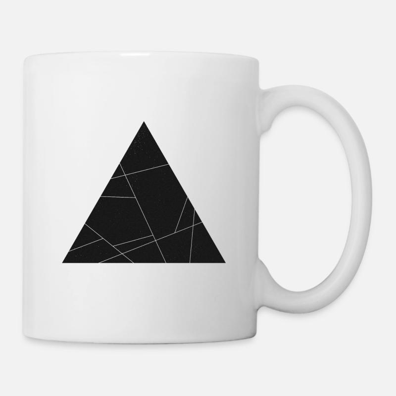 triangle noir géométrique design étoiles - Mug blanc - blanc