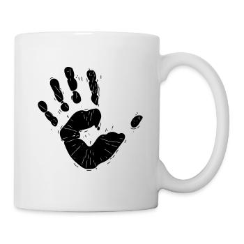 Empreinte de main vintage Vector - Mug blanc - blanc - Droite