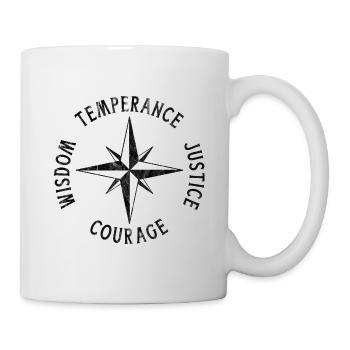 Stoic Virtues Compass Stoicism - Mug - white - Right