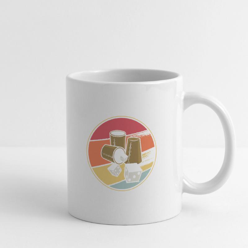 Choquant est le nom du jeu Shock From Dice Mug blanc