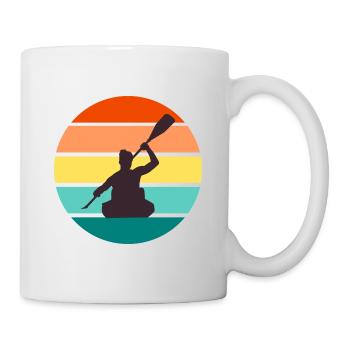 Kajak Paddeln Im Retro Sunset Wassersport Geschenk - Tasse - Weiß - Rechts
