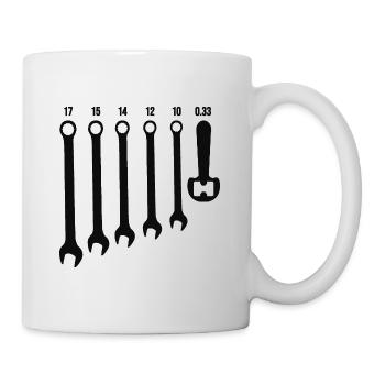 Bier Schlüssel Automechanik mechanisches Geschenk - Tasse - Weiß - Rechts